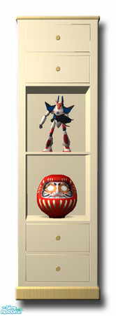Sims 2 — Beach House Shelving Unit I by simtomatic — One-tile shelving unit with 2 slots.