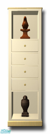 Sims 2 — Beach House Shelving Unit II by simtomatic — One-tile shelving unit with 2 slots.