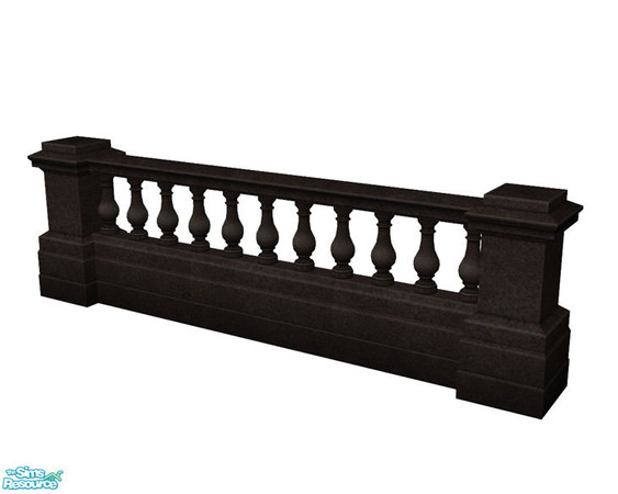 Sims 2 — Rejal Part 7 - Fence 02 Black by Murano — Black stone fence in classic style.