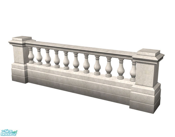 Sims 2 — Rejal Part 7 - Fence 02 White by Murano — White stone fence in classic style.