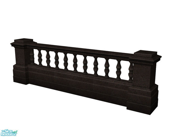 Sims 2 — Rejal Part 7 - Fence 04 Black by Murano — Black stone fence in classic style.