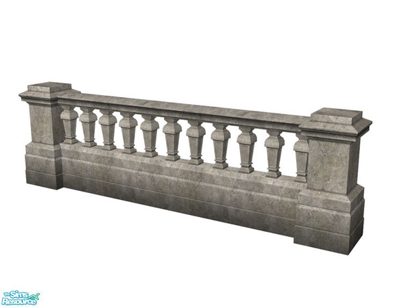 Sims 2 — Rejal Part 7 - Fence 03 Grey by Murano — Grey stone fence in classic style.