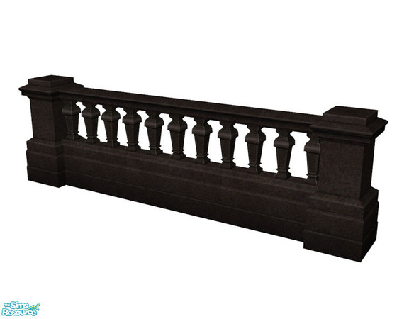 Sims 2 — Rejal Part 7 - Fence 03 Black by Murano — Black stone fence in classic style.