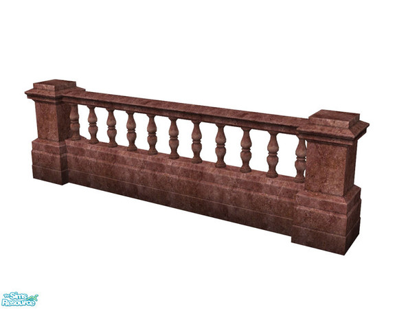 Sims 2 — Rejal Part 7 - Fence 04 Red by Murano — Red stone fence in classic style.