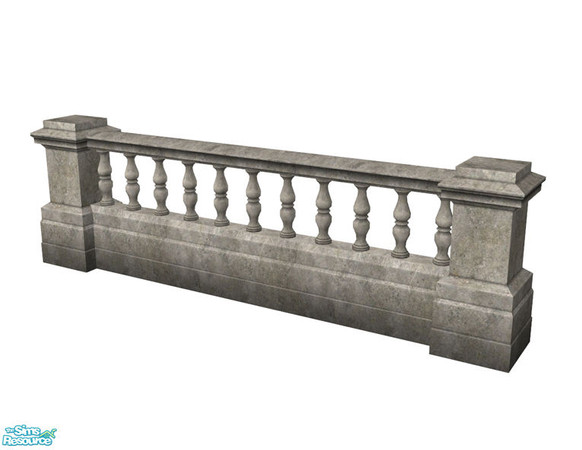 Sims 2 — Rejal Part 7 - Fence 04 Grey by Murano — Grey stone fence in classic style.