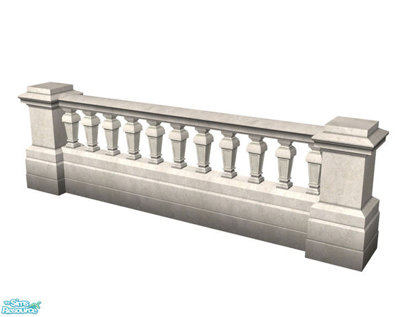 Sims 2 — Rejal Part 7 - Fence 03 White by Murano — White stone fence in classic style.