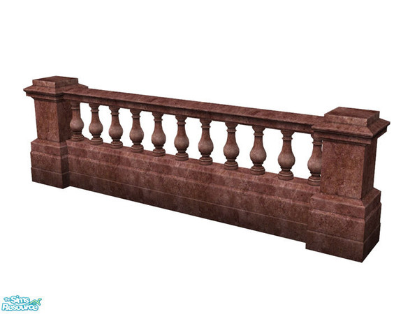 Sims 2 — Rejal Part 7 - Fence 02 Red by Murano — Red stone fence in classic style.