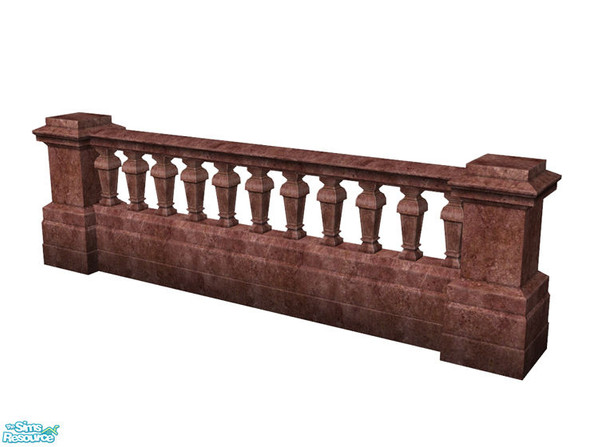 Sims 2 — Rejal Part 7 - Fence 03 Red by Murano — Red stone fence in classic style.