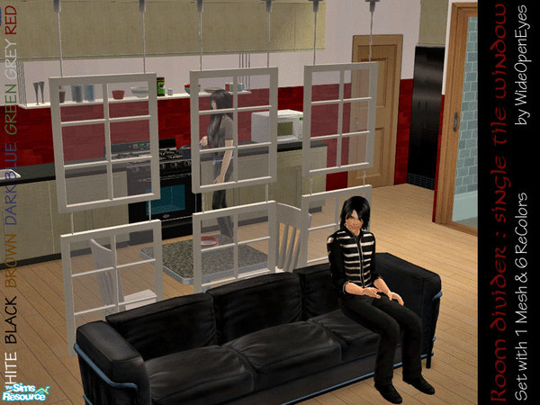 Sims 2 — Room Divider - Single Window Set by wideopeneyes — A room divider made from windows hung from the ceiling. This