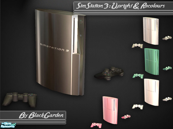 Sims 2 — SimStation 3: Upright & Recolours by BlackGarden — **BASE GAME COMPATIBLE** This set includes an upright
