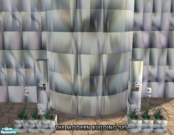 Sims 2 — The Modern Building Set by simmyfan2852 — Create a modern look for the exterior of your sims home. Set features