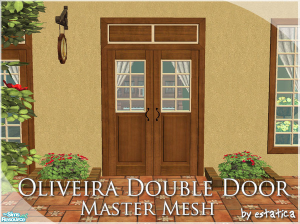 Sims 2 — Oliveira Double Door - Master Mesh by estatica — Master mesh of the Oliveira Set. This file holds the texture
