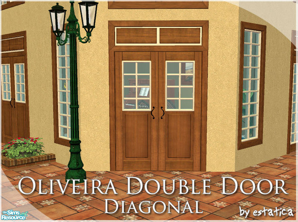 Sims 2 — Oliveira Double Door - Diagonal by estatica — Diagonal version of the Oliveira Double Door. 