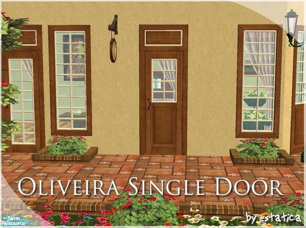Sims 2 — Oliveira Single Door by estatica — This elegant door was made to last and, of course, to blend perfectly with