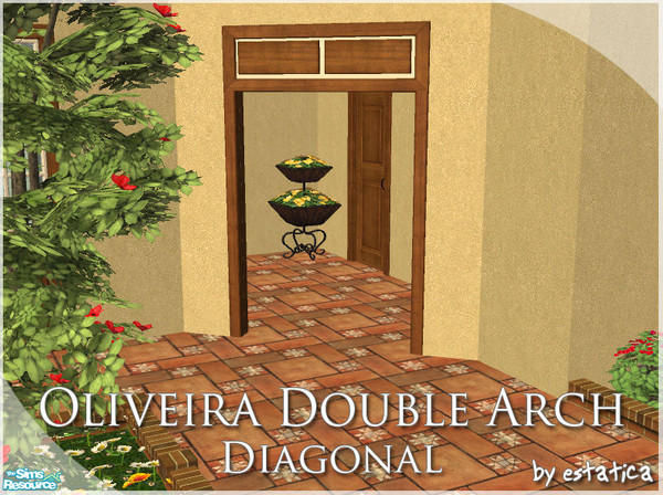 Sims 2 — Oliveira Double Arch - Diagonal by estatica — Diagonal version of the Oliveira Double Arch. You need to download