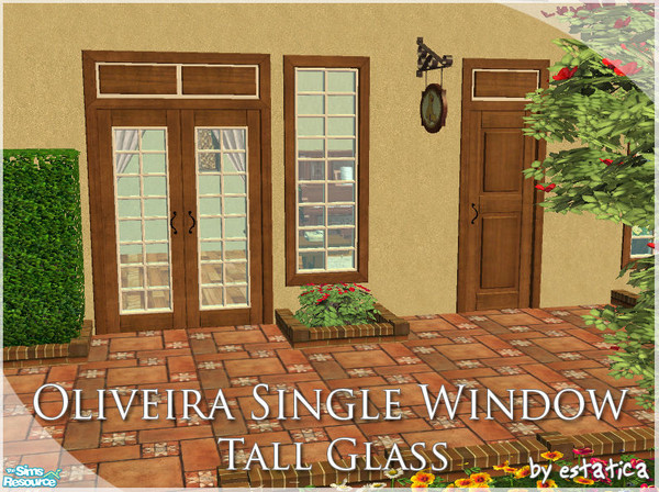 Sims 2 — Oliveira Single Window - Tall Glass by estatica — This elegant window was made to last and, of course, to blend