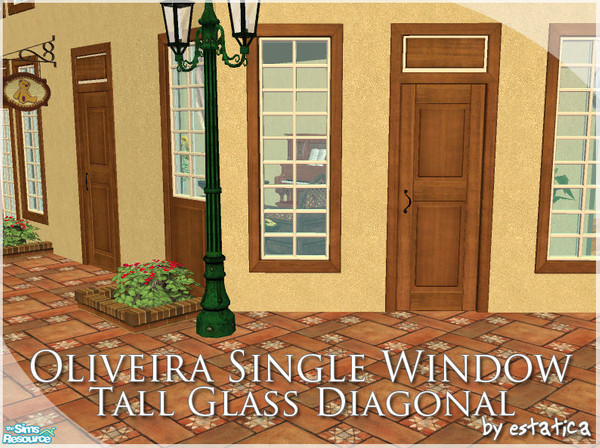 Sims 2 — Oliveira Single Window - Tall Glass - Diagonal by estatica — Diagonal version of the Oliveira Single Window -