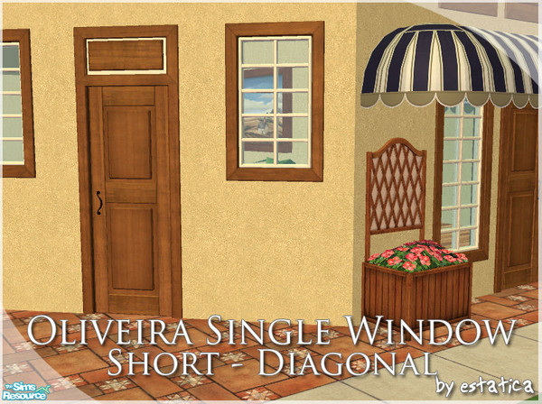 Sims 2 — Oliveira Single Window - Short Glass - Diagonal by estatica — Diagonal version of the Oliveira Single Window -