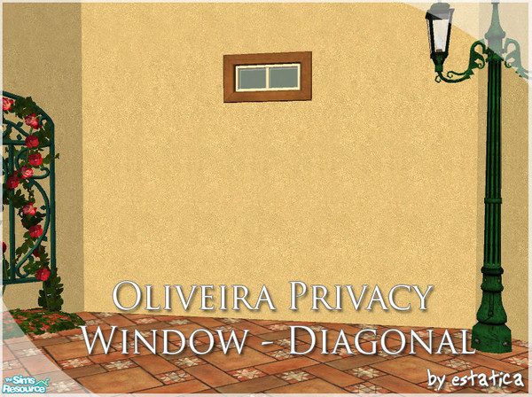 Sims 2 — Oliveira Privacy Window - Diagonal by estatica — Diagonal version of the Oliveira Privacy Window. You need to
