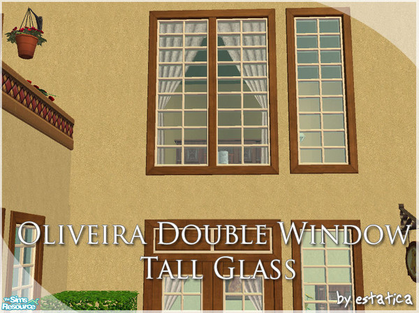 Sims 2 — Oliveira Double Window - Tall Glass by estatica — This elegant window was made to last and, of course, to blend