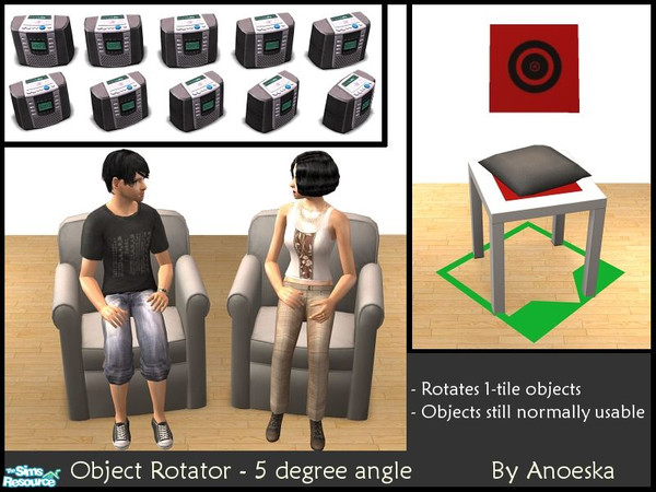 Sims 2 — Object Rotator for objects placed on (end)tables - 5 degree by AnoeskaB — These object rotators will allow you