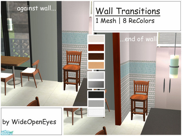 Sims 2 — Room Transitions - Set by wideopeneyes — Sometimes when you have two different wallpapers next to each other, it