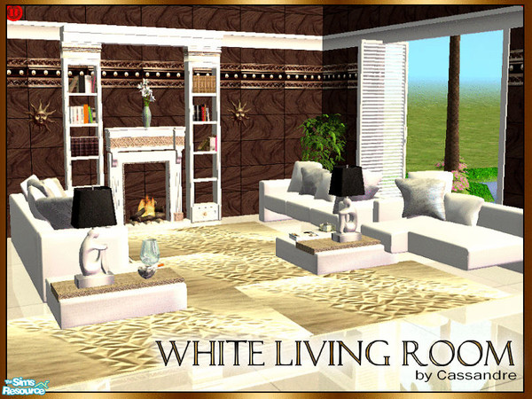 Sims 2 — White Living Room by kibanahnah — A set of 9 new meshes.Includes 3 modulars seatings,(2 loveseats and a chair),
