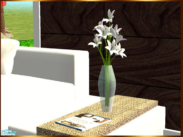 Sims 2 — White Living Room - flowers in a vase by kibanahnah — new mesh!Enjoy!