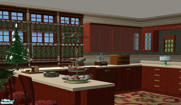Sims 2 — Christmas Kitchen by lisa9999 — A kitchen decorated for the Christmas season.
