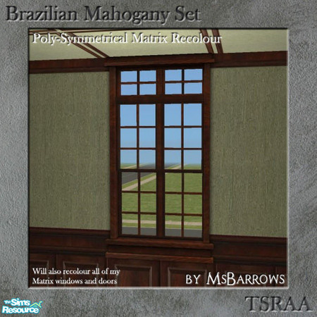 Sims 2 — Brazilian Mahogany Set - Matrix Recolour by MsBarrows — Recolour of the \'Symmetric Poly-Molecular Matrix\'