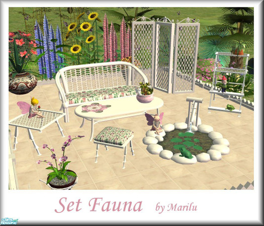 Sims 2 — Fauna by marilu — 10 Items for Garden or Patio