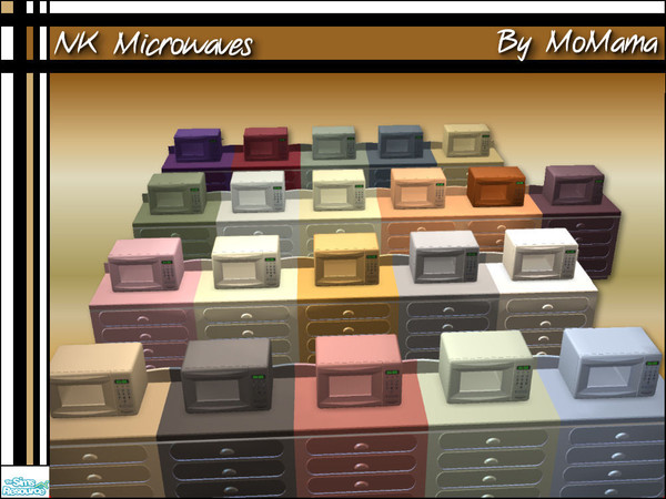 Sims 2 — NK Microwaves by MoMama — A set of 21 microwaves to go with the other appliances. Great for those with meager