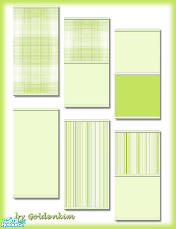 Sims 2 — Light green walls set by goldenkim — Light green walls set