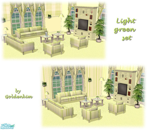 Sims 2 — Light green set by goldenkim — Light green set