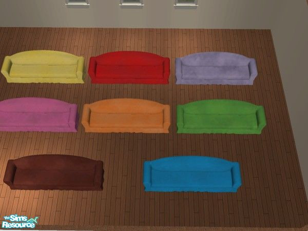 Sims 2 — Smartie Seating Set by gil_shalos — A set of Sofa\'s in the full Smartie range of colours.