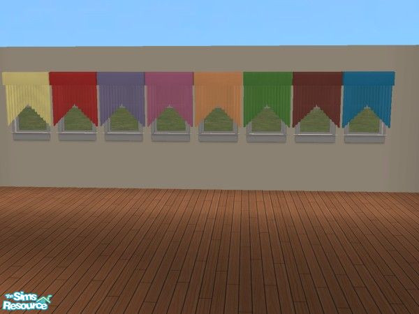 Sims 2 — Smartie Curtain Set by gil_shalos — A set of brightly coloured curtains in Smartie shades