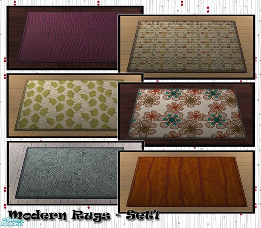 Sims 2 — Modern Rugs - Set1 by Donnha — Bright and funky modern rugs for your simmies homes.