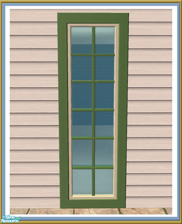 Sims 2 — Cove Long Window Frame - Green by Shakeshaft — Part of a recolour set of the Midnight Cove Build Set, included