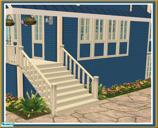 Sims 2 — Cove Cream Stairs -  Mesh by Shakeshaft — Part of a new set of Windows and Doors and Build Objects I created for