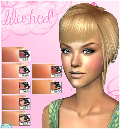 Sims 2 — blushed! by justtschibi — A set of seven blushes, 5 for lighter skin and 2 for medium to dark skin