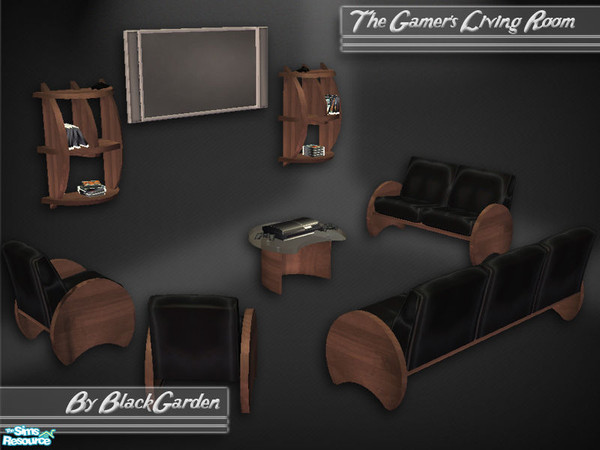 Sims 2 — The Gamer\'s Livingroom by BlackGarden — Inspired by Sony\'s elegant PlayStation 3, this is the perfect living