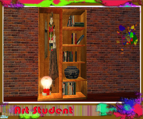 Sims 2 — Art Student - bookcase by huabanzhu — 