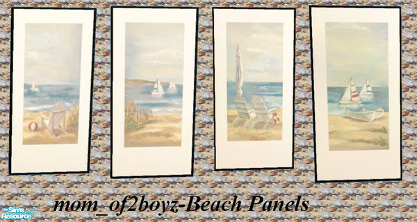 Sims 2 — Beach Panels by mom_of2boyz — Cloned from City SkyScrape. This set of four Beach Panel prints would blend into