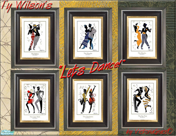 Sims 2 — Lets Dance Wall Hangings by VictoriaGrace — Jazz up your home, dance studio, night club or restaurant with this