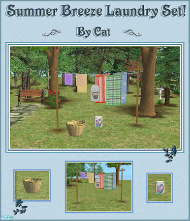 Sims 2 — Summer Breeze Laundry Set by cat3cm — A new backyard laundry set. Enjoy!