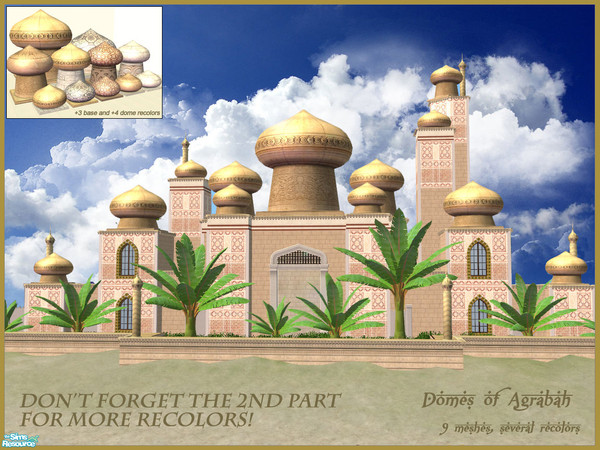 Sims 2 — Domes of Agrabah Part I. by senemm — A set of 9 arabian style domes inspired by Aladdin\'s Agrabah Palace. The