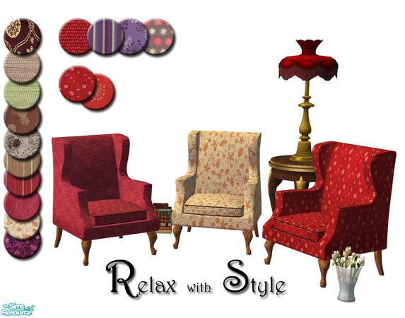 Sims 2 — Relax with style by Sophel21 — the comfortable wingback chair will afford your Sims a nice place to relax.