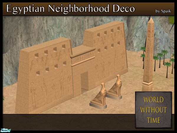 Sims 2 — NH Ancient Buildings - Set 3 by Spaik — Decorate your neighbourhoods in the theme of Ancient Egypt. All meshes
