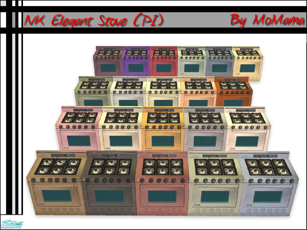 Sims 2 — NK Elegant Stoves by MoMama — I realized I have no Maxis stoves to use in my kitchens for certain colors, so