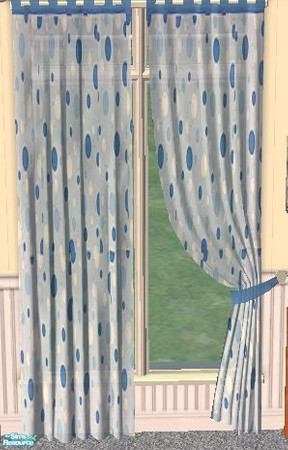 Sims 2 — Marley Puppy Bedroom Set Blue & Pink - Blue Spot Curtains by vikachue — This is a set inspired by the Movie